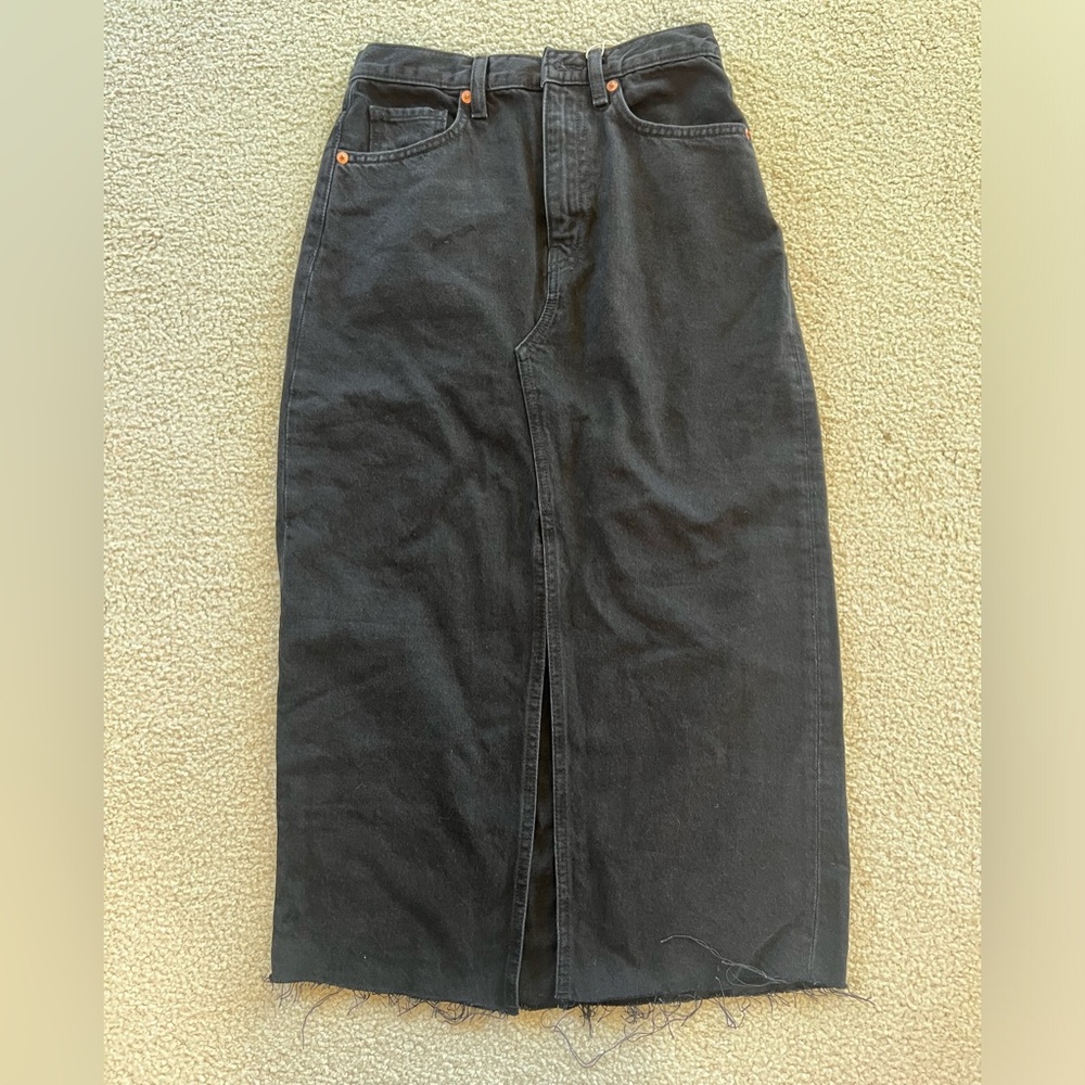 Mango Denim Midi Skirt